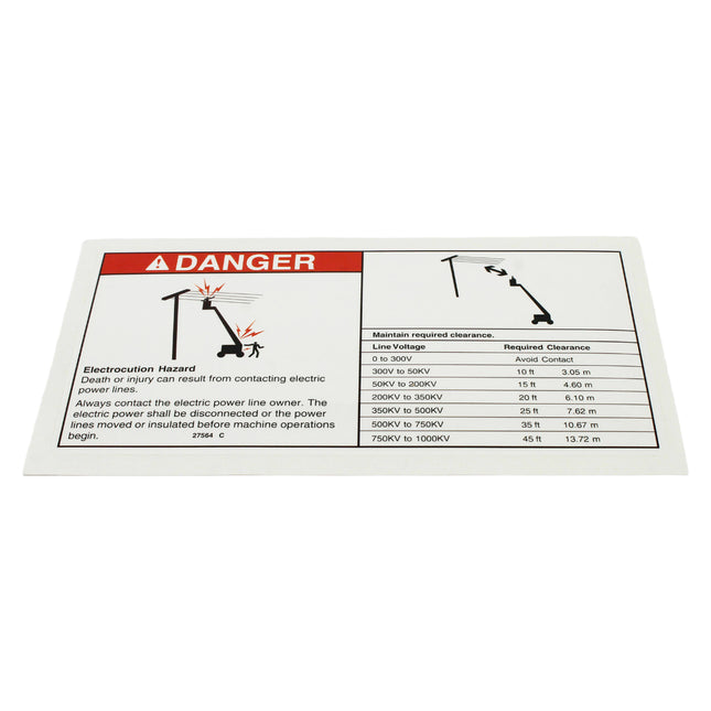 DECAL DANGER ELEC.HAZARD CLR | CALCOMANÍA PELIGRO (27564) GENIE